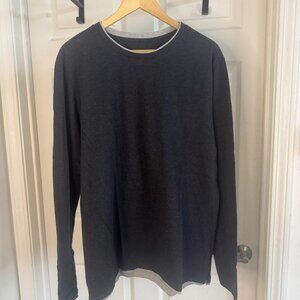 Robert Barakett XL Charcoal Grey Double Layer Lightweight Cotton Sweater